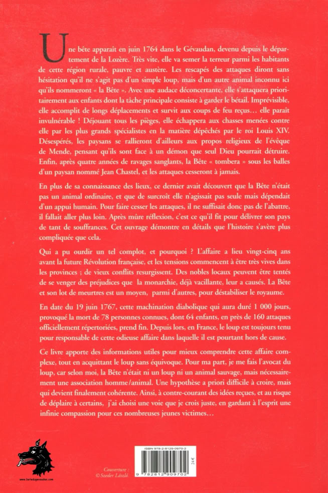 Livre Hervé Boyac - La Bête du Gévaudan, le loup enfin réhabilité 2013