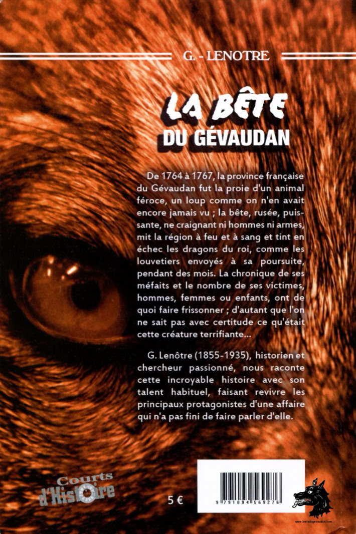 Book G Lenôtre The beast of Gévaudan - 1933