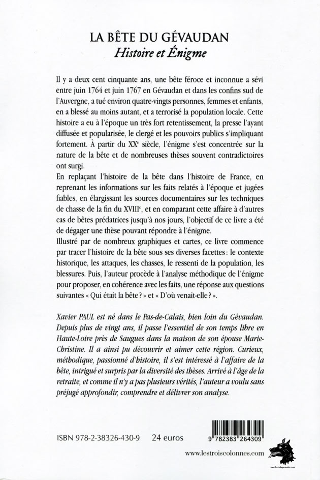 Xavier Paul - La Bête du Gévaudan Histoirte et énigme