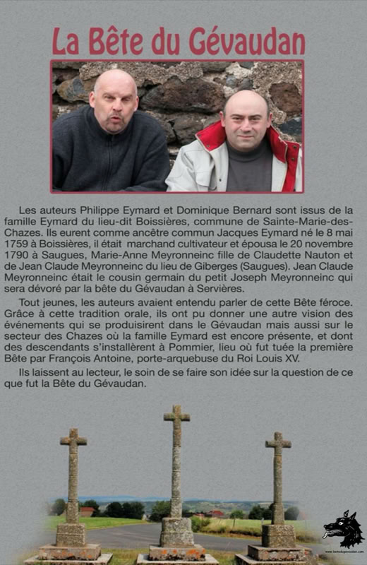 Livre Philippe Eymard - Dominique Bernard - La Bête du Gévaudan du mystère à la légende, de la légende à la lumière