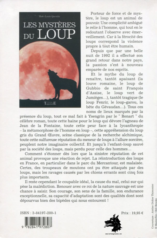Livre Marc-Louis Questin - Les mystères du loup La Bête du Gévaudan