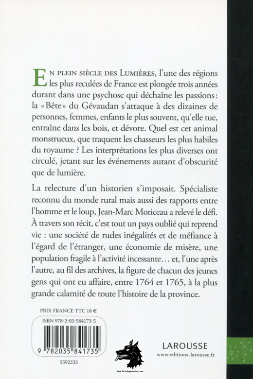Book Jean-Marc Moriceau The Beast of Gévaudan