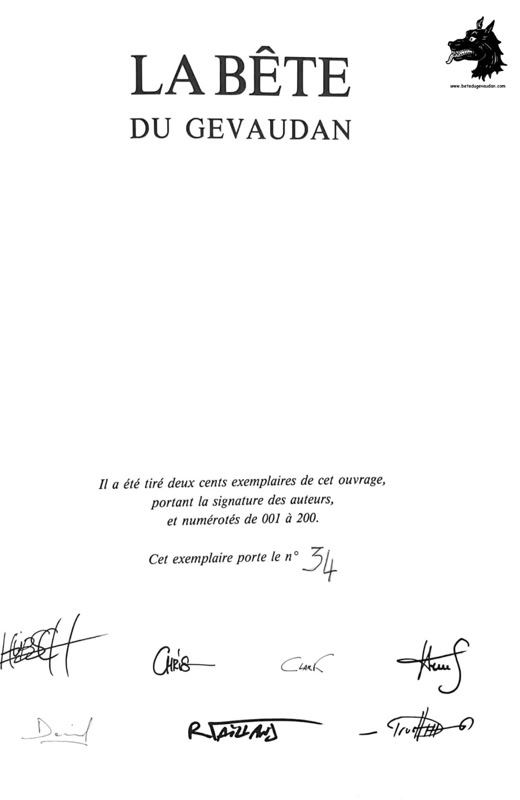 Livre Dugay - Hübsh - La Bête du Gévaudan La Bête du Gévaudan