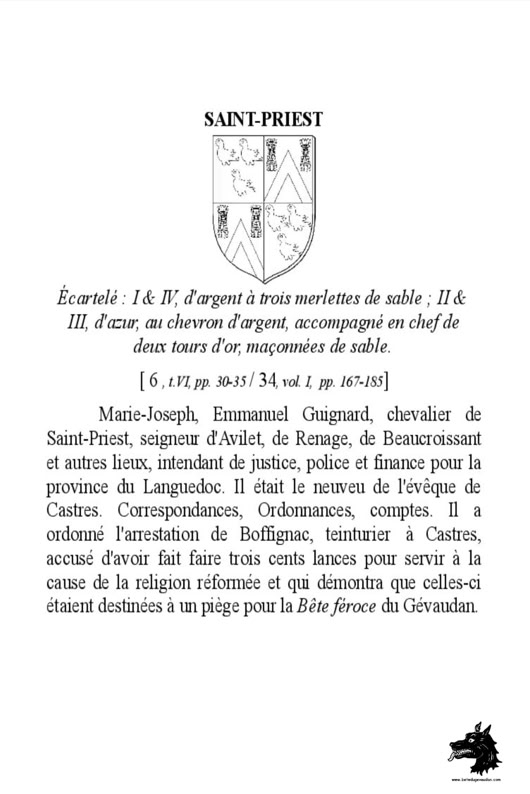 Pierre Daniel de Losada Martì - Heraldry and Beast of Gevaudan