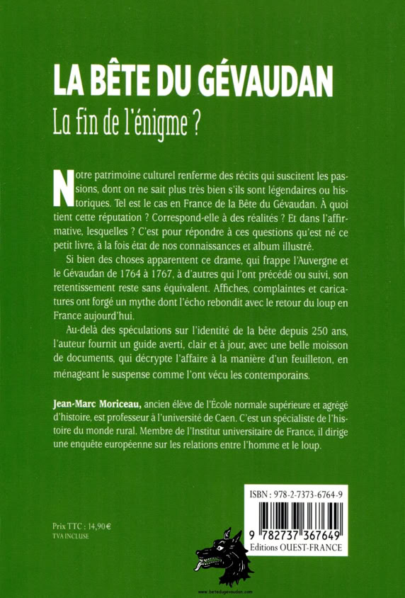 Livre Jean-Marc Moriceau - La Bête du Gévaudan, la fin de l’énigme ?