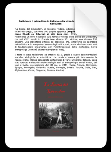 Giovanni Todaro - La bestia del Gévaudan extrait en italien