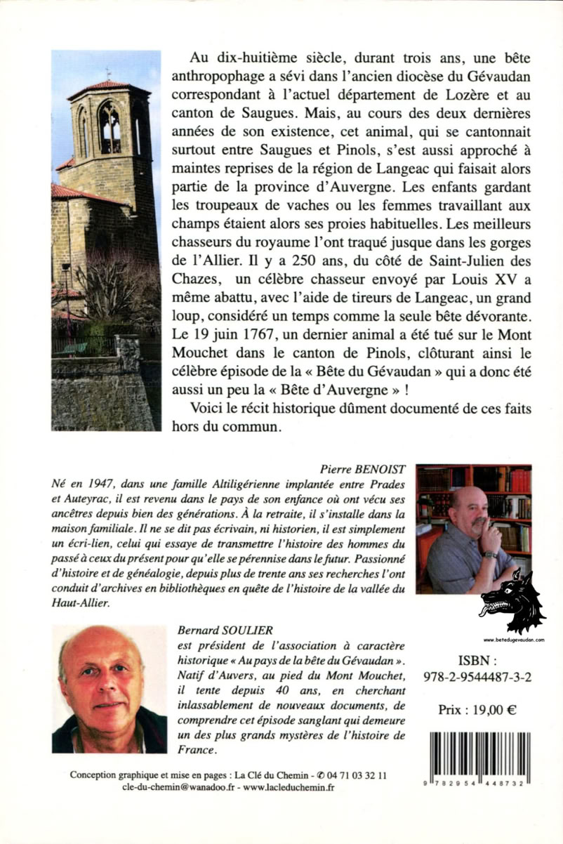 Book Pierre Benoist - Bernard Soulier Blood in the valley, when the Beast of Gévaudan prowled between Saugues and Langeac