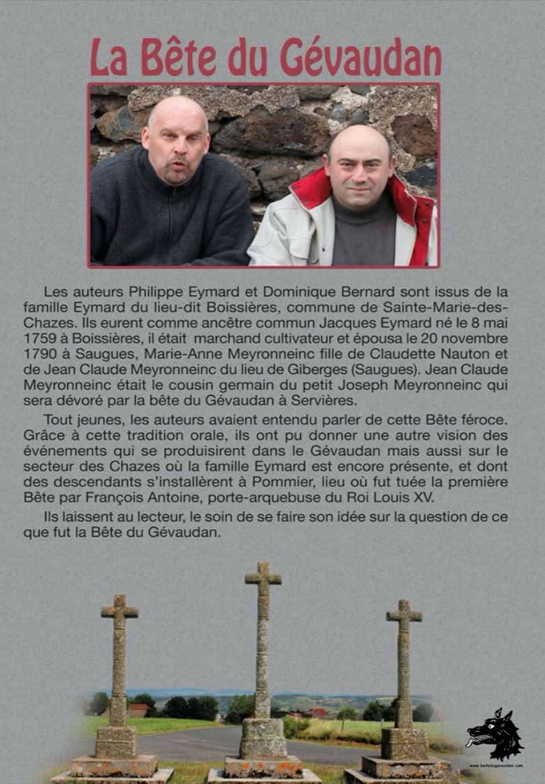 Written in collaboration with Philippe Eymard and Dominique Bernard, both descendants of the Eymard family from a place called Boissières, in the commune of Sainte Mare des Chazes.