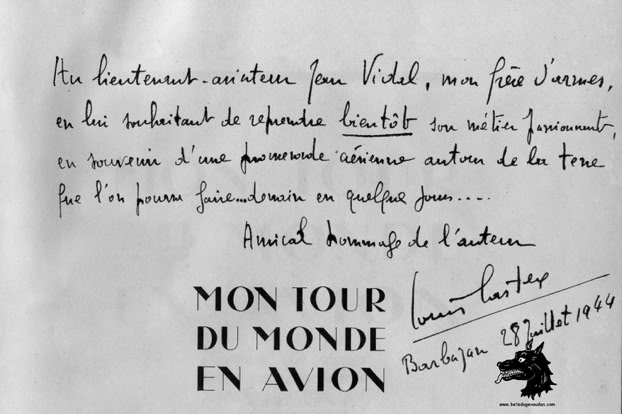 Dédicace de Louis Castex en 1944