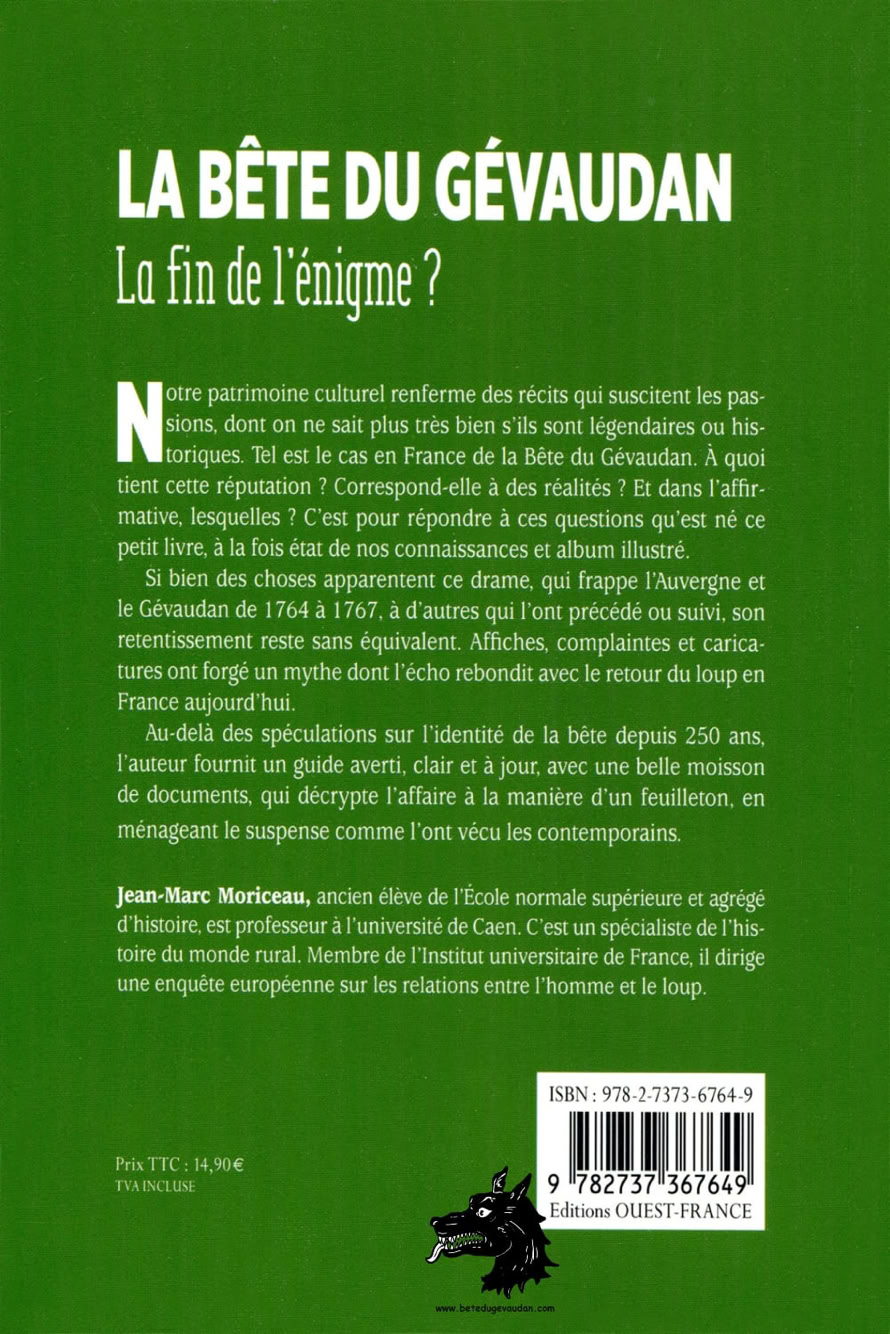 Livre Jean-Marc Moriceau - La Bête du Gévaudan, la fin de l’énigme ?